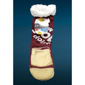 NWT FRIENDS Slipper Socks Sherpa Lined No Slip Grips Cushioned Central Perk 1 SZ